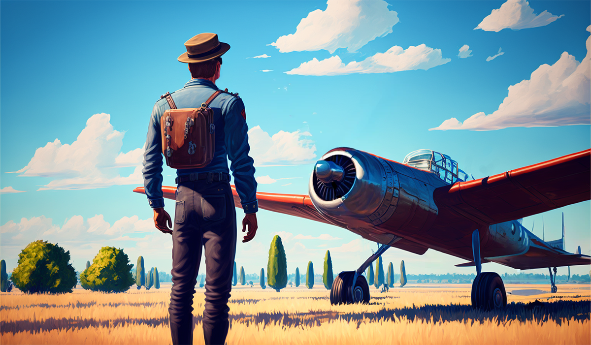 A pilot walking to their aeroplane